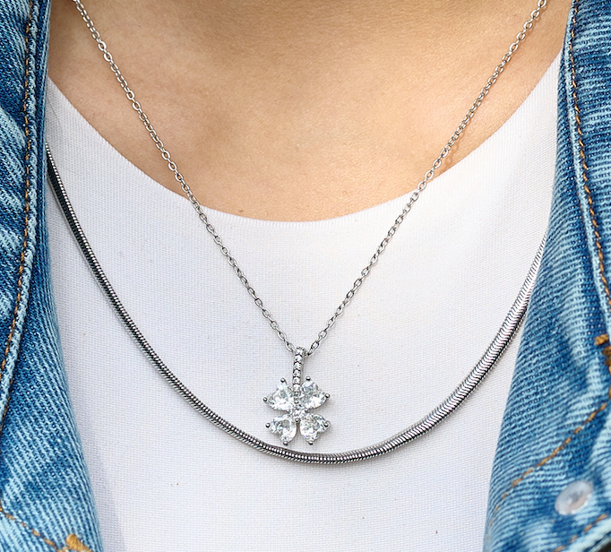 Collar Silver Rose